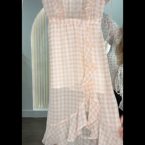 For love and lemons Pink Gingham Ruffle Blouse XS - Picture 5 of 8